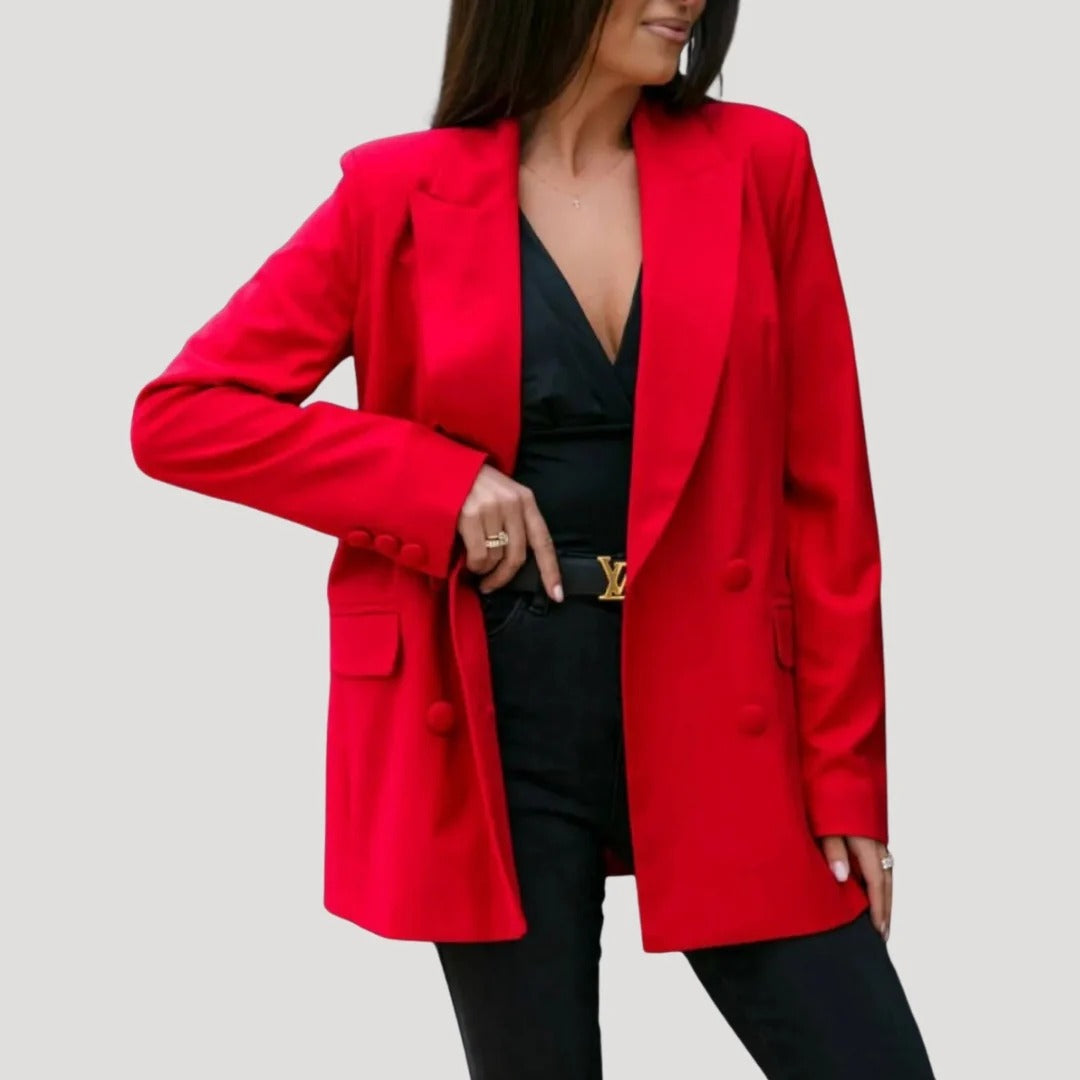 Dam oversized dubbelknäppt kavaj i modern elegant passform