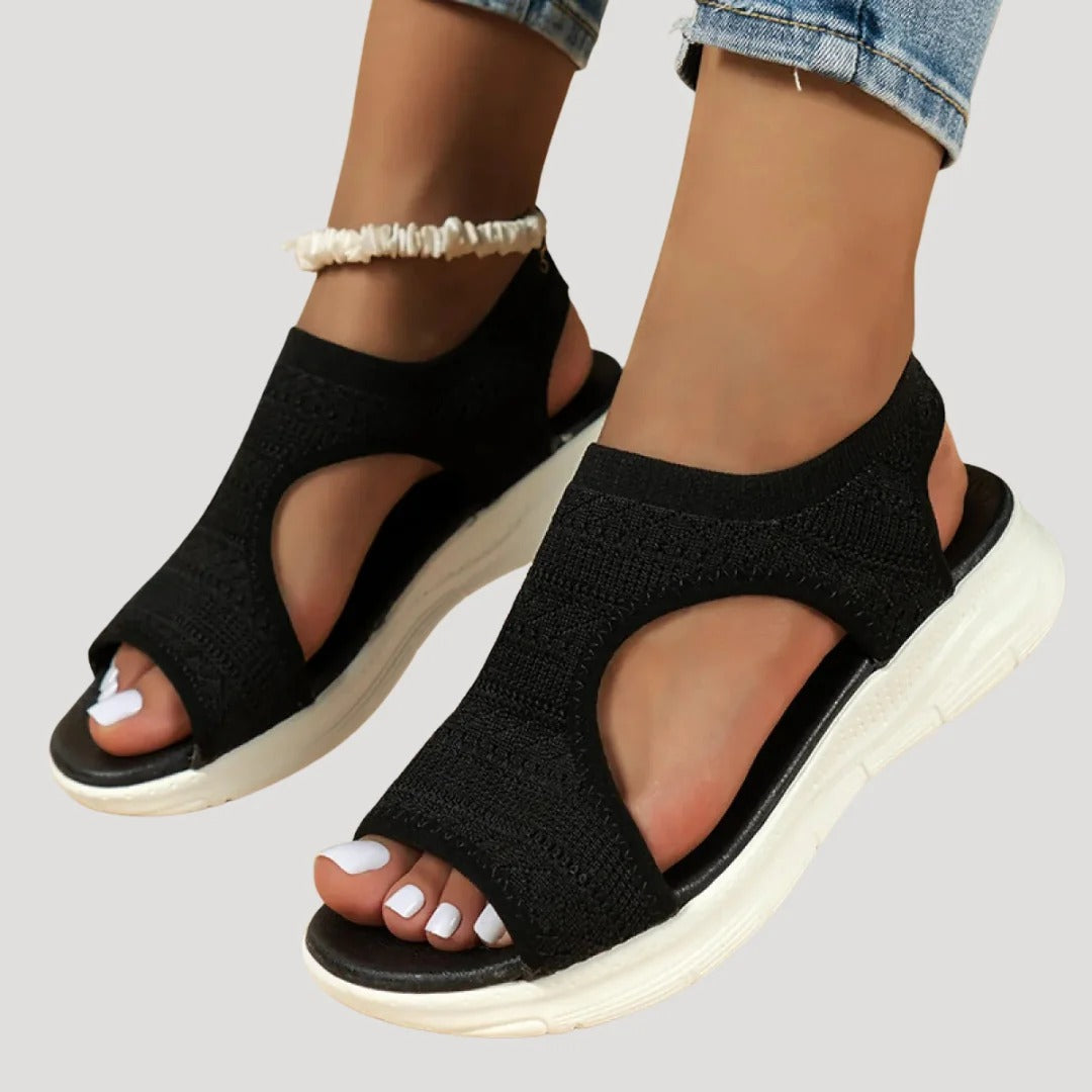 Dam slip in sandaler med öppen tå