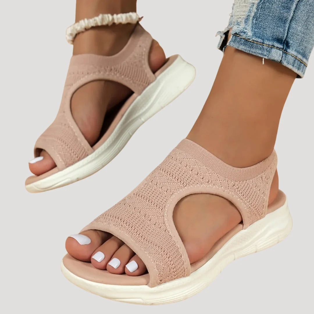 Dam slip in sandaler med öppen tå