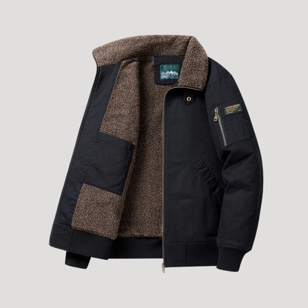 Herr fleece bomberjacka med dragkedja