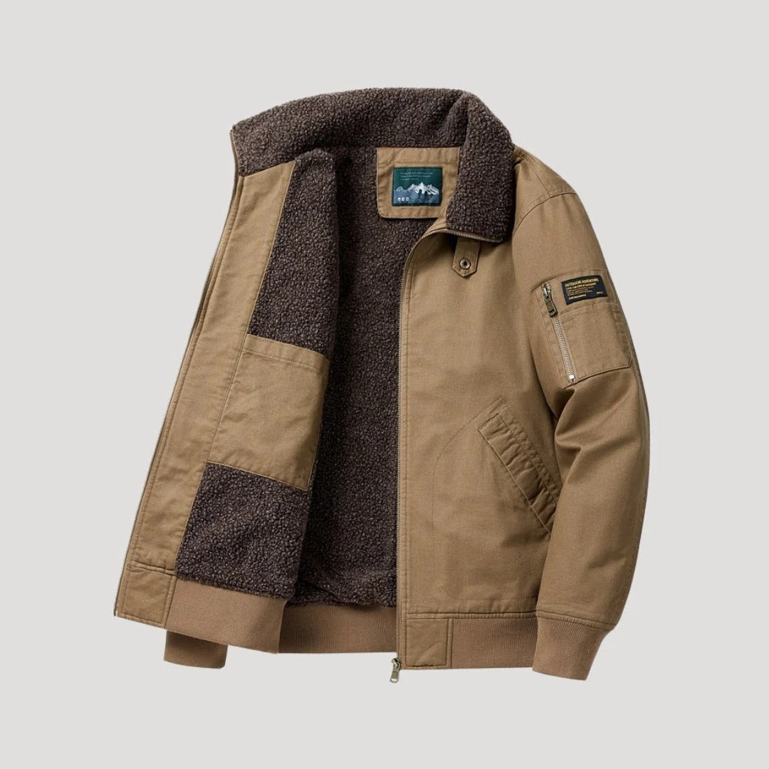 Herr fleece bomberjacka med dragkedja