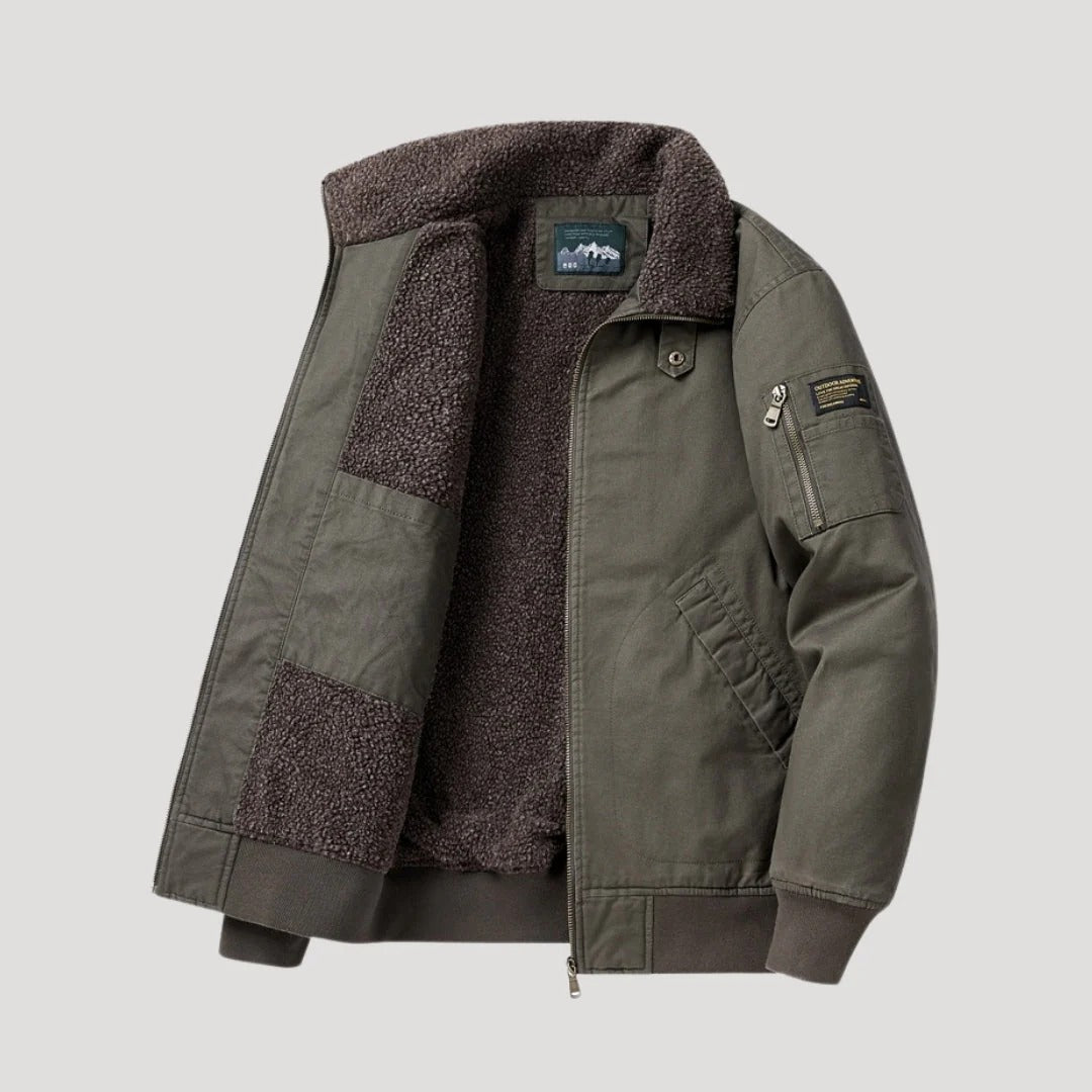 Herr fleece bomberjacka med dragkedja