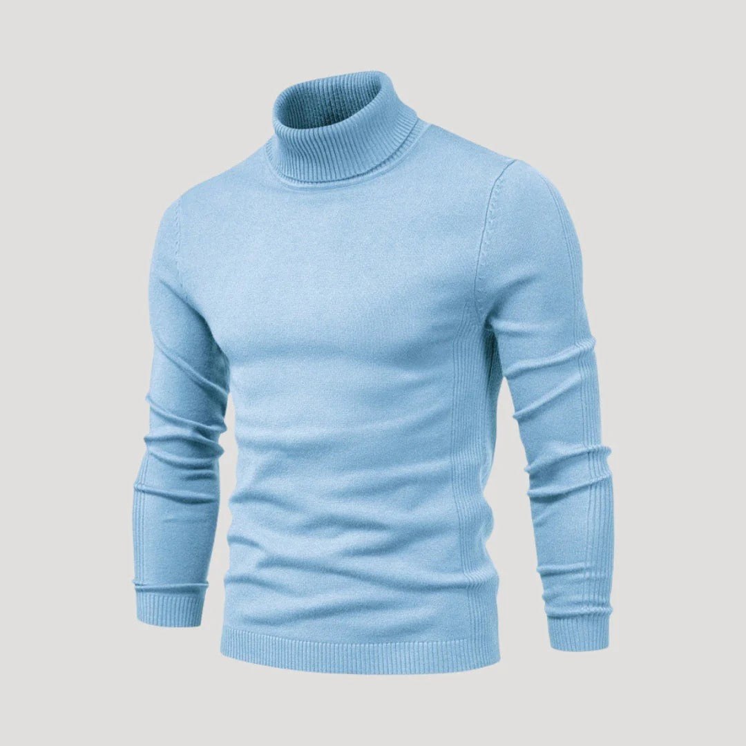 Herr stickad turtleneck tröja