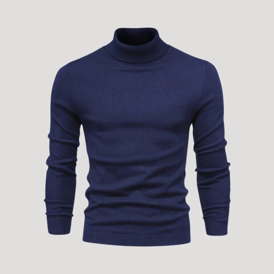 Herr stickad turtleneck tröja
