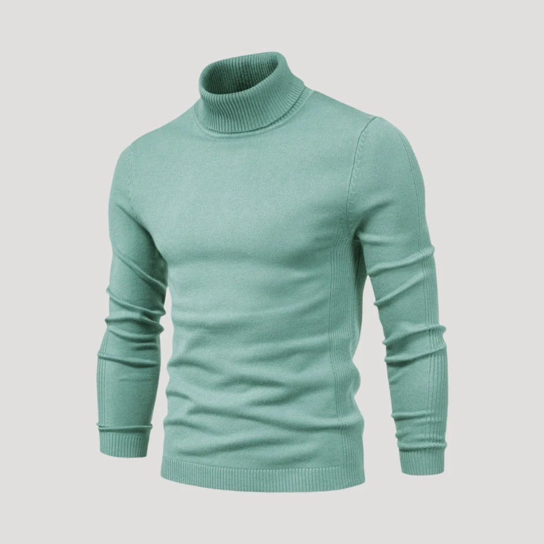 Herr stickad turtleneck tröja