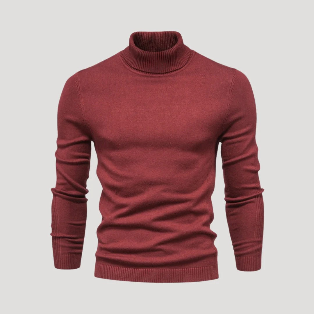 Herr stickad turtleneck tröja