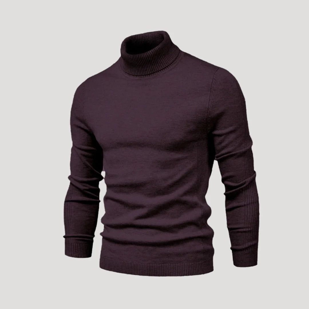 Herr stickad turtleneck tröja