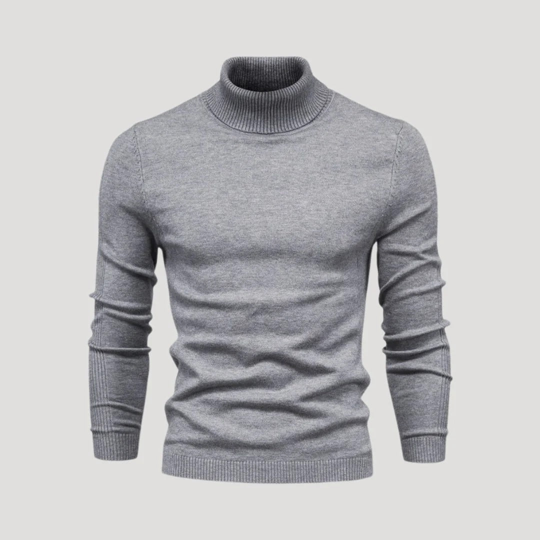 Herr stickad turtleneck tröja