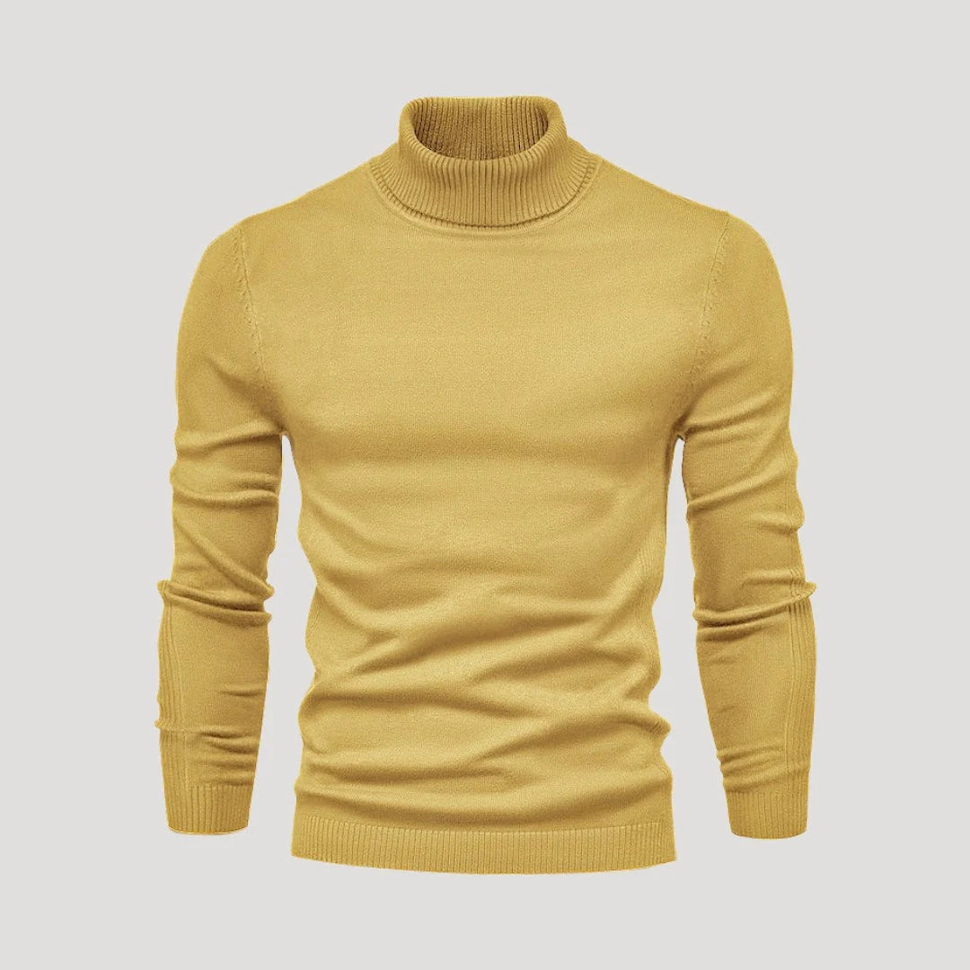 Herr stickad turtleneck tröja