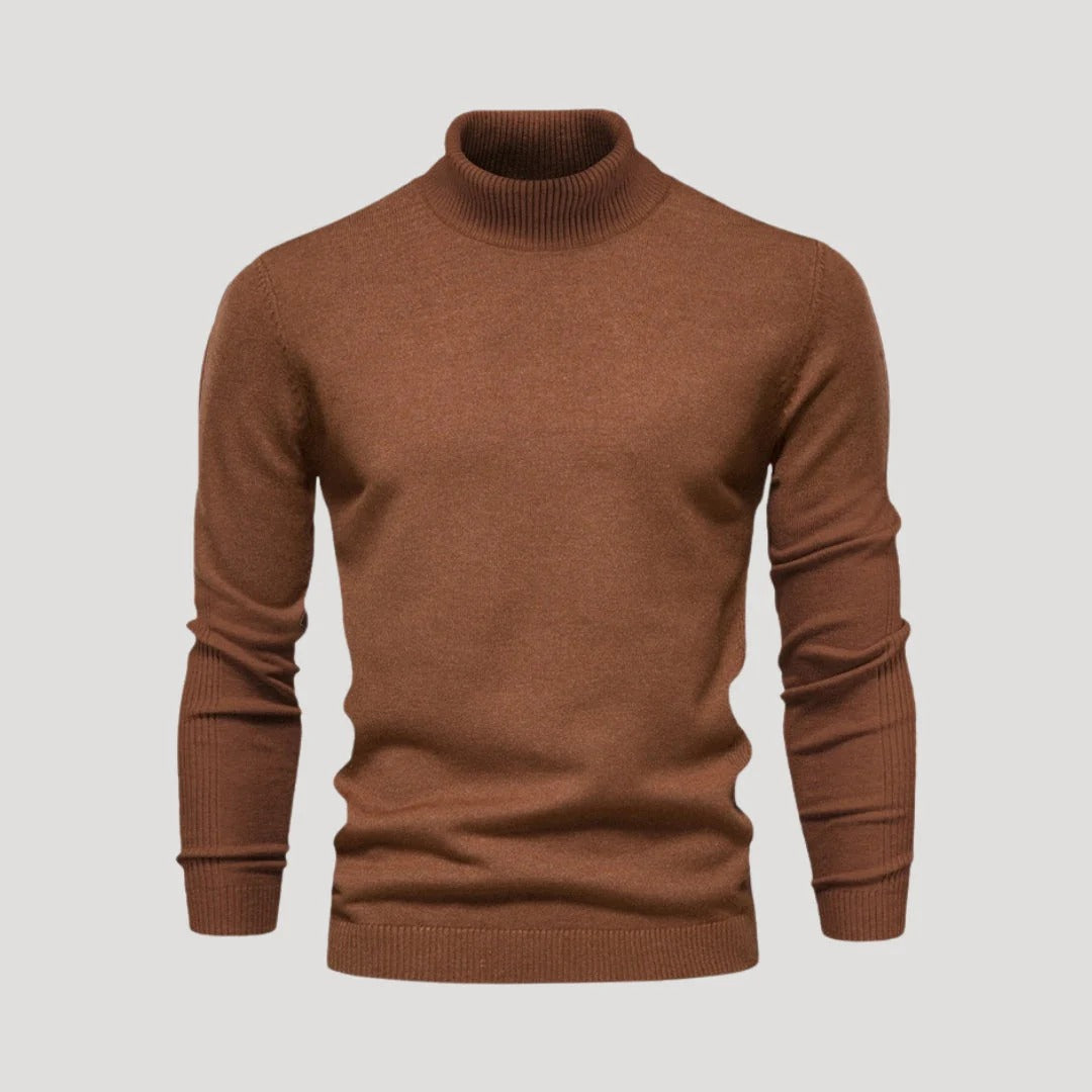 Herr stickad turtleneck tröja