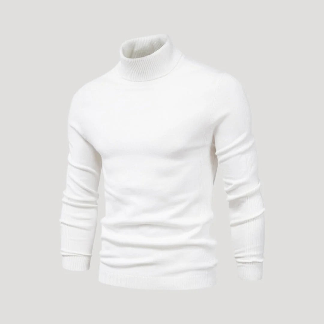 Herr stickad turtleneck tröja