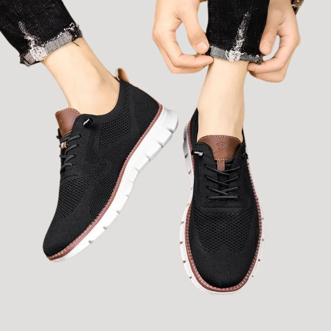 Herr sneakers med stickad ovandel och flexibel sula