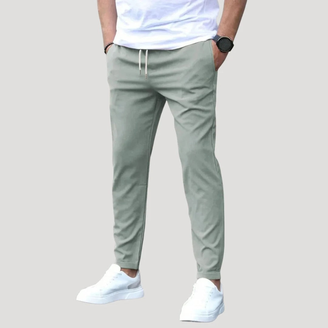Herr chinos med elastisk midja och dragsko