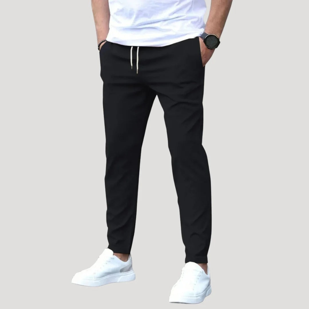 Herr chinos med elastisk midja och dragsko