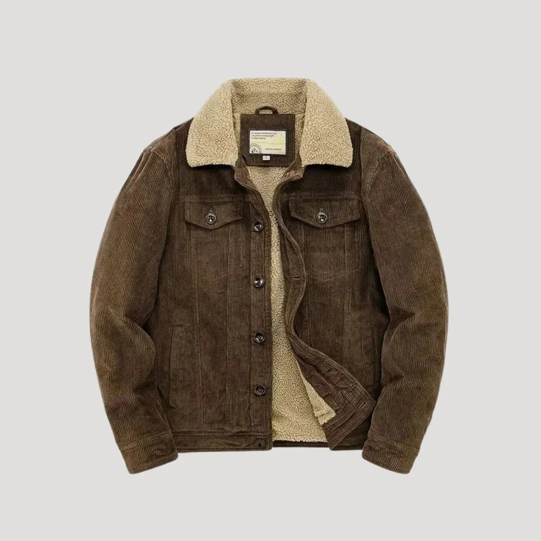 Herr fodrad truckerjacka med shearling