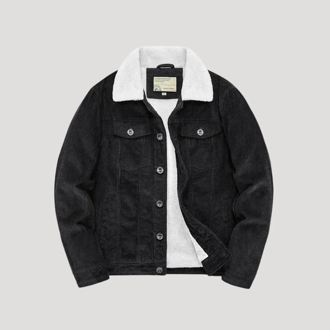 Herr fodrad truckerjacka med shearling