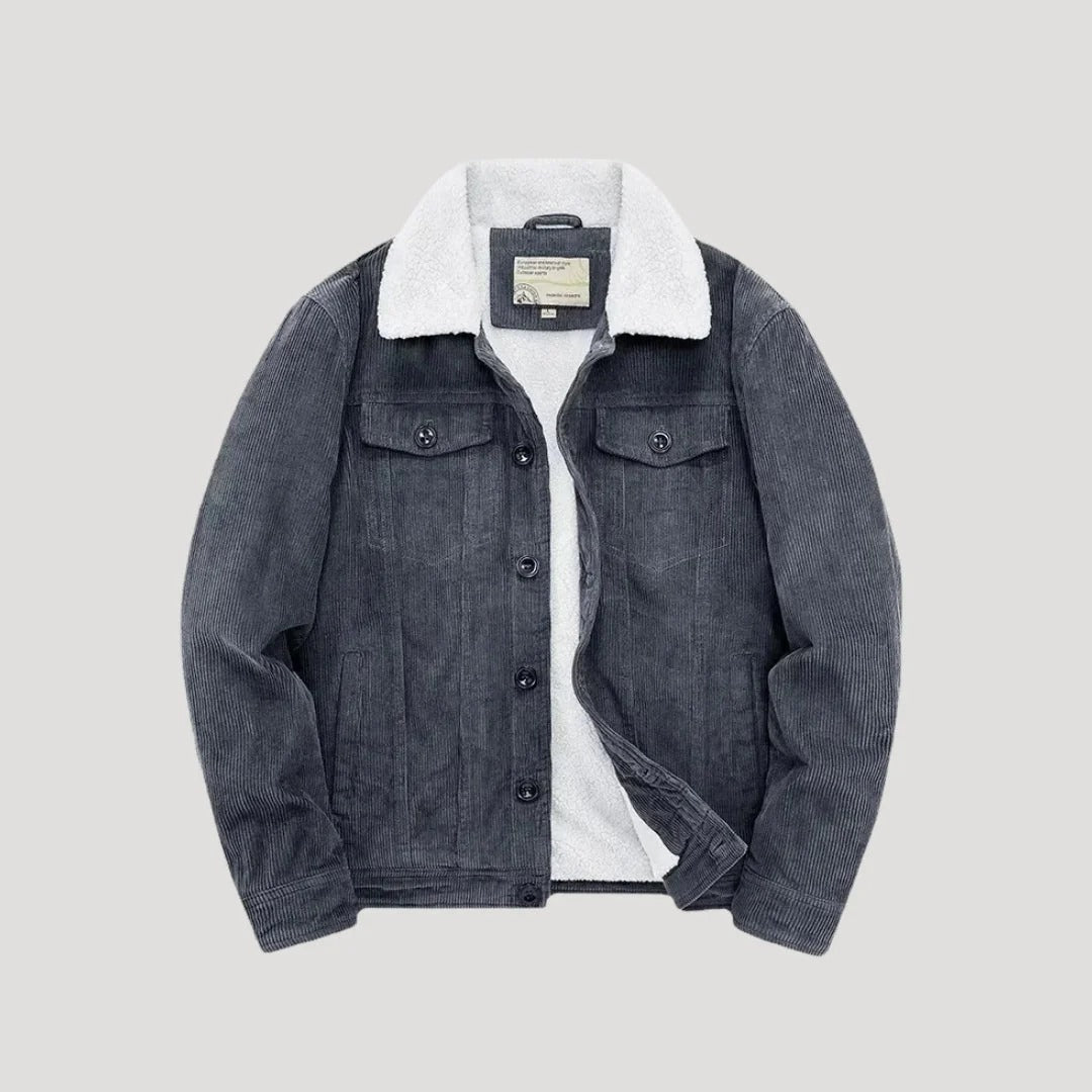 Herr fodrad truckerjacka med shearling