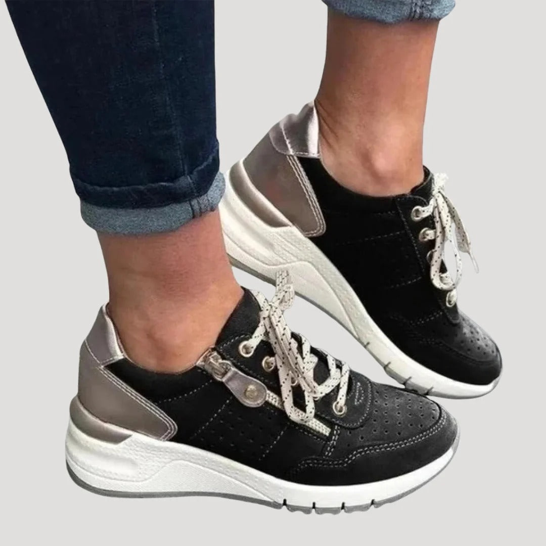 Dam sneakers låg modell med snörning