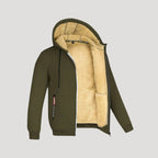 Herr fleecefodrad hoodie med dragkedja