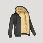 Herr fleecefodrad hoodie med dragkedja