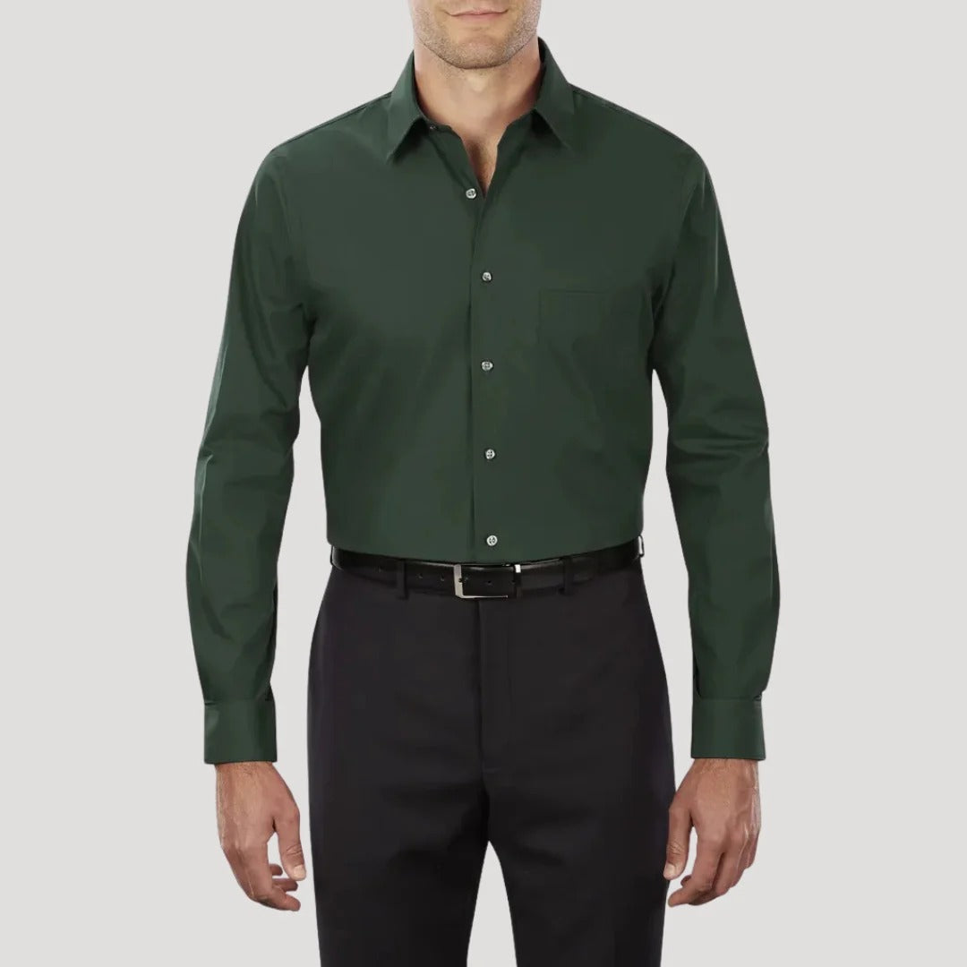 Herr skjorta med murarkrage slim fit långärmad