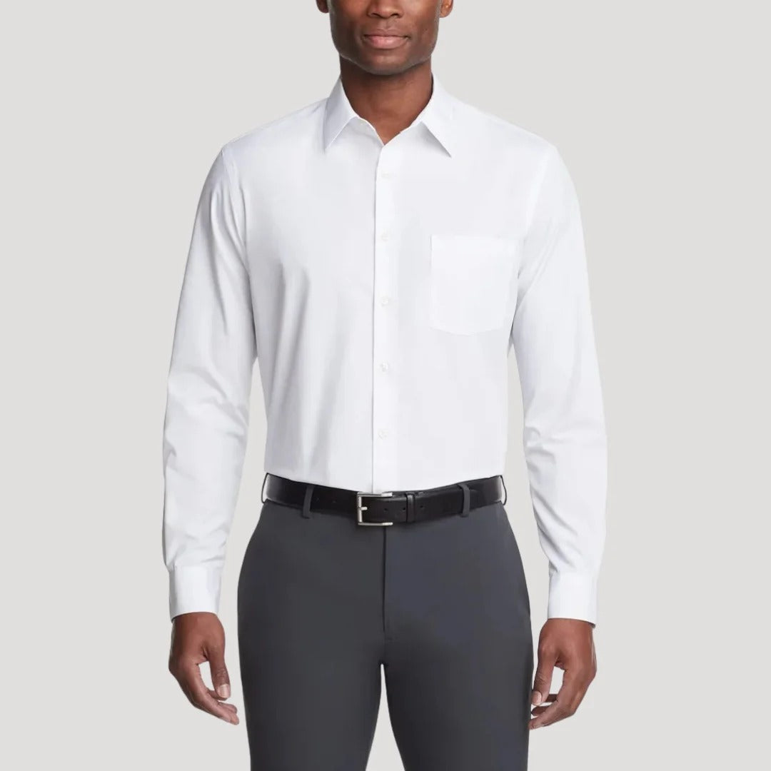 Herr skjorta med murarkrage slim fit långärmad