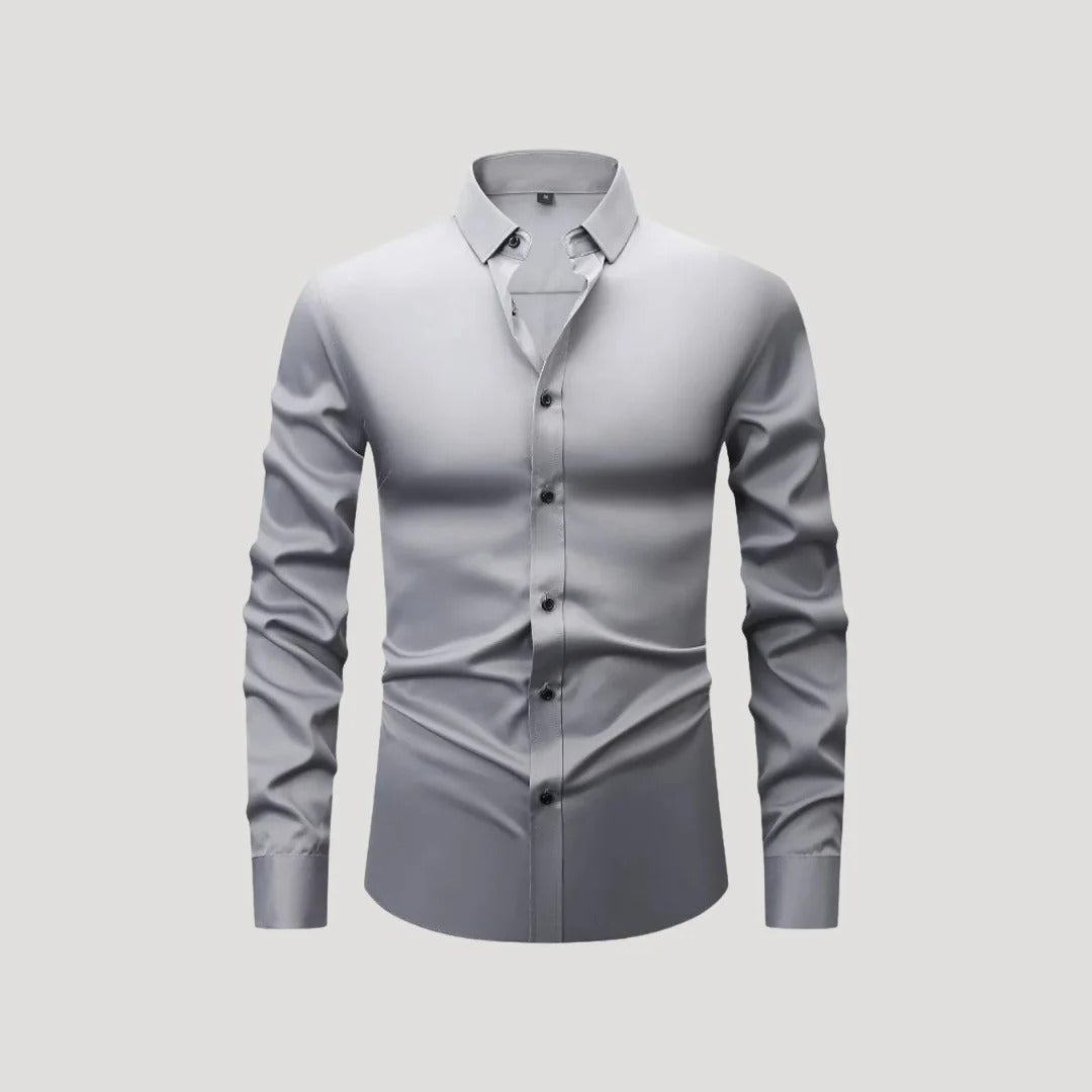Herr slim fit skjorta lång ärm i stretch