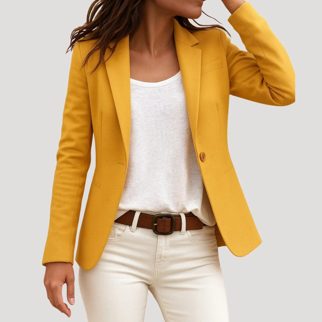 Dam figursydd kavaj blazer i klassisk stil