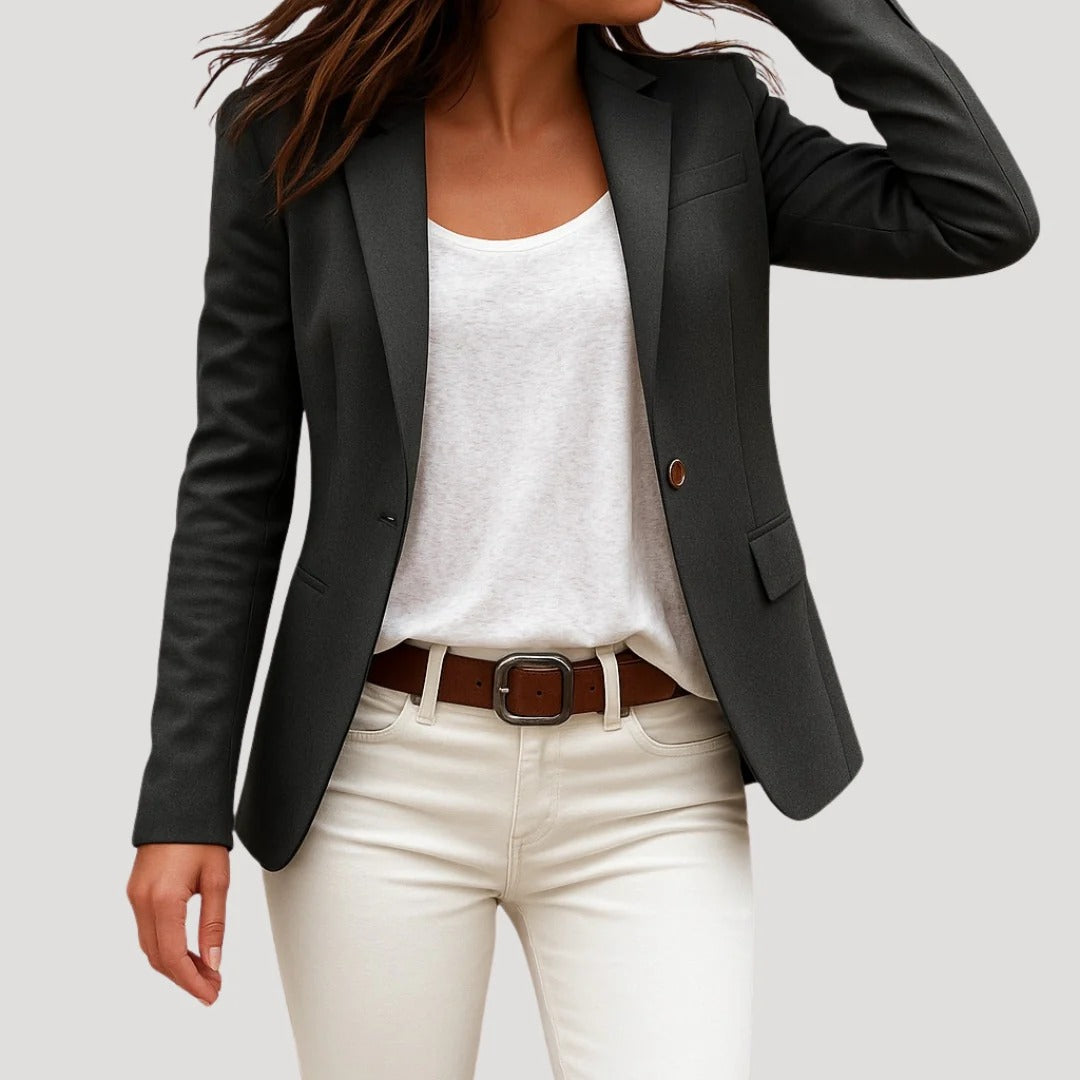Dam figursydd kavaj blazer i klassisk stil