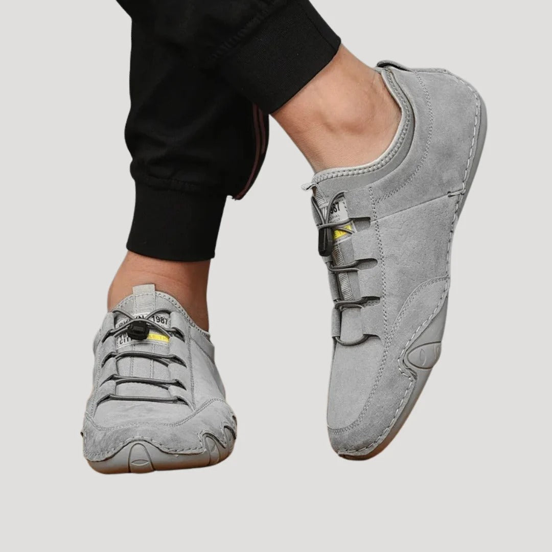Herr mocka sneakers låg profil slip-on fritidsskor