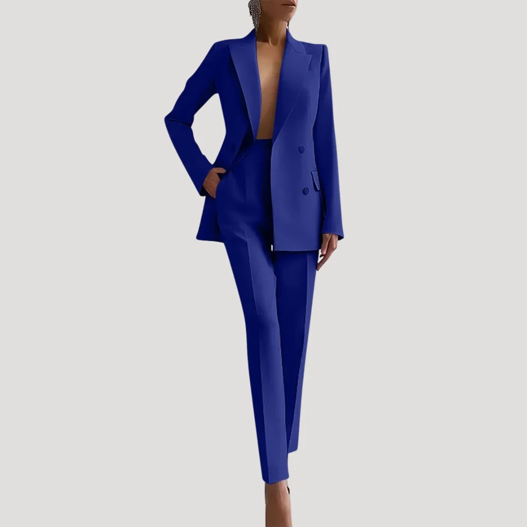 Dam kostymset med blazer och kostymbyxor