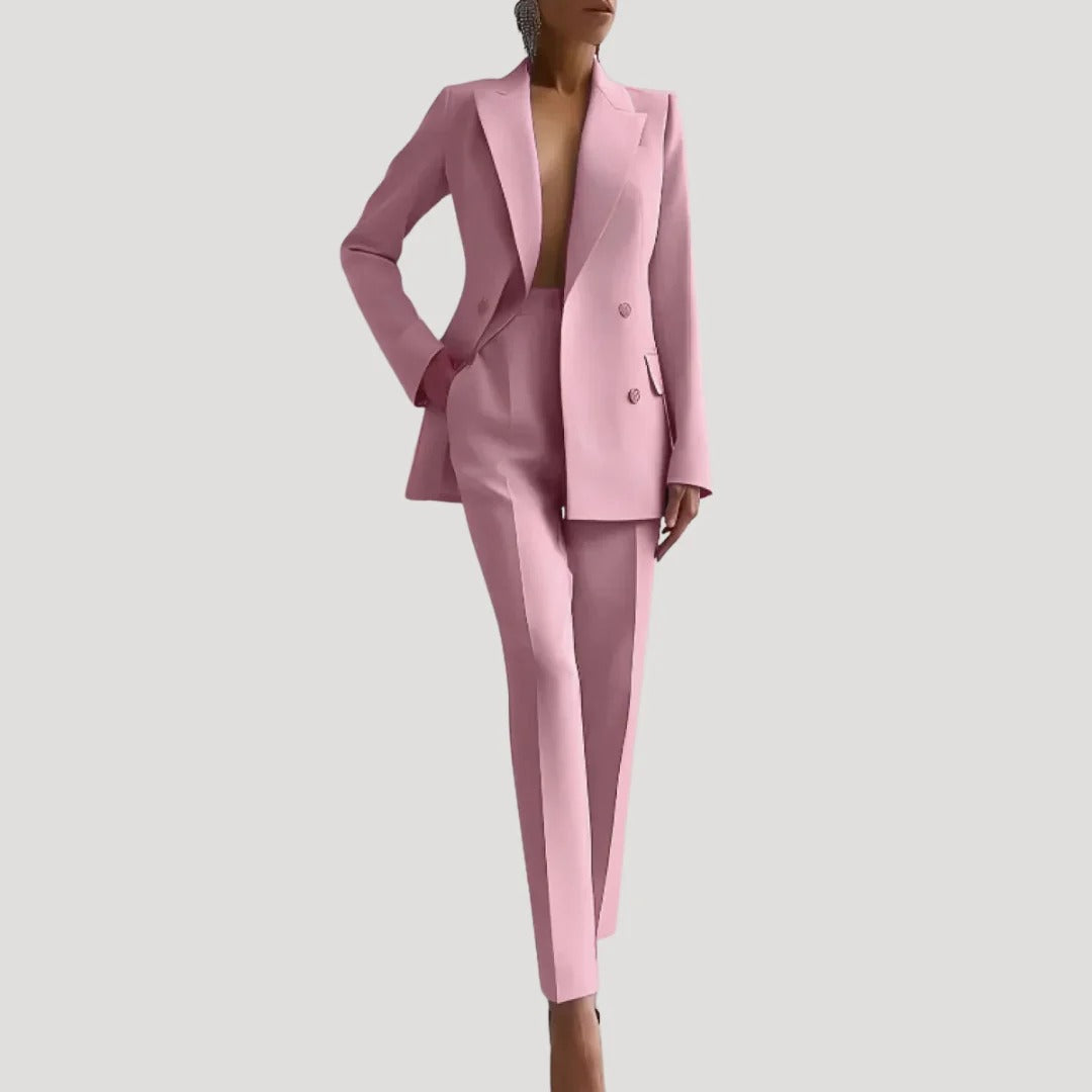 Dam kostymset med blazer och kostymbyxor