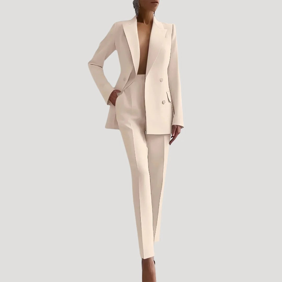 Dam kostymset med blazer och kostymbyxor