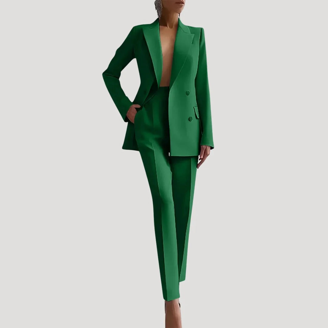 Dam kostymset med blazer och kostymbyxor