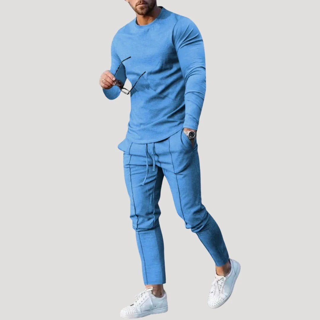 Herr mysdress med tröja och byxor slim fit