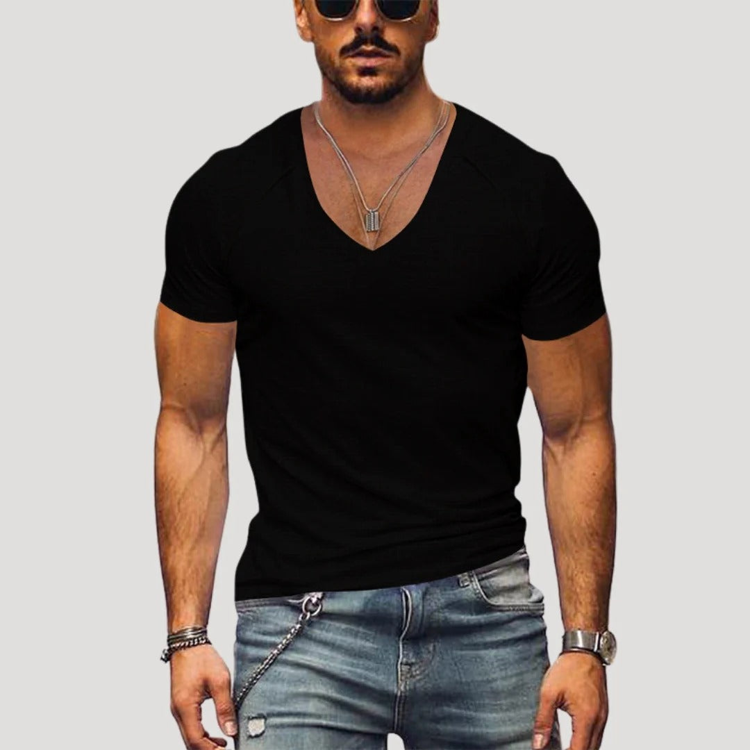 Herr slim fit V-ringad T-shirt kortärmad