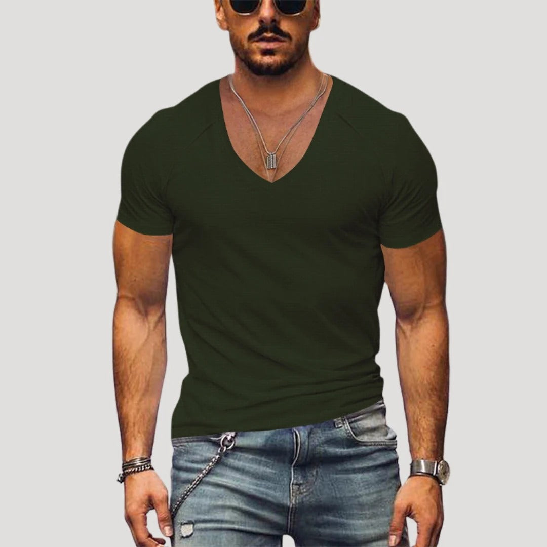 Herr slim fit V-ringad T-shirt kortärmad