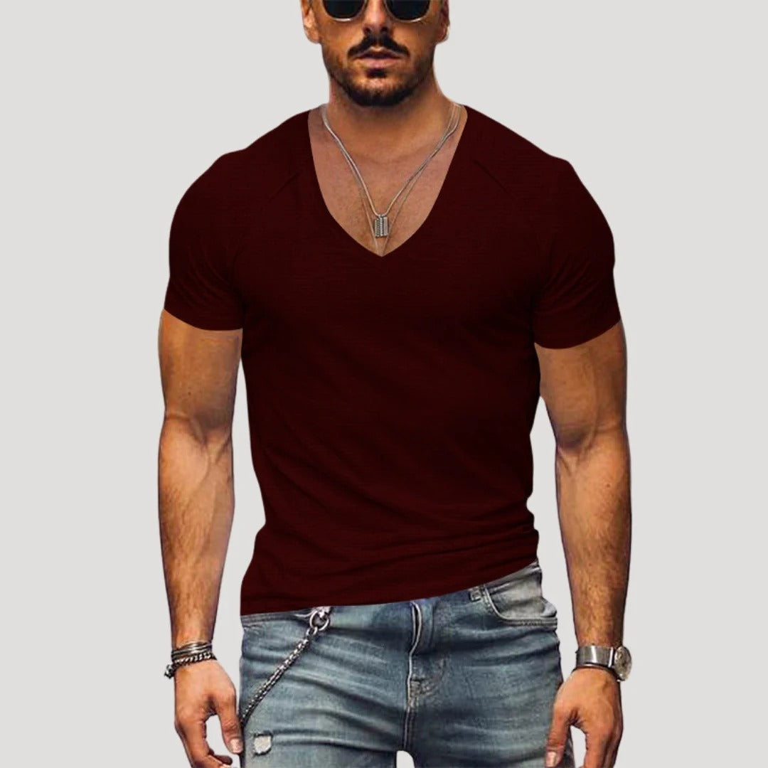 Herr slim fit V-ringad T-shirt kortärmad