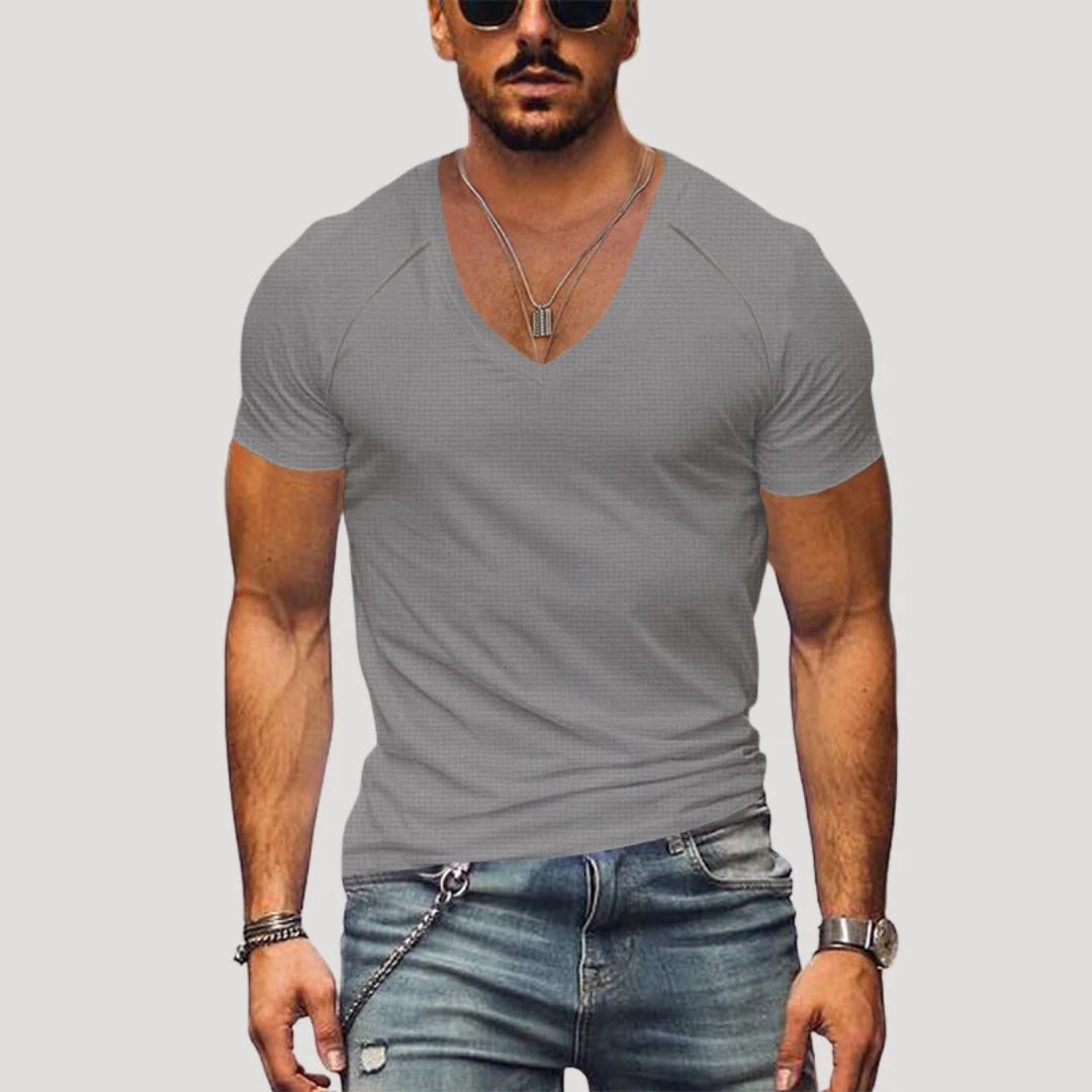 Herr slim fit V-ringad T-shirt kortärmad