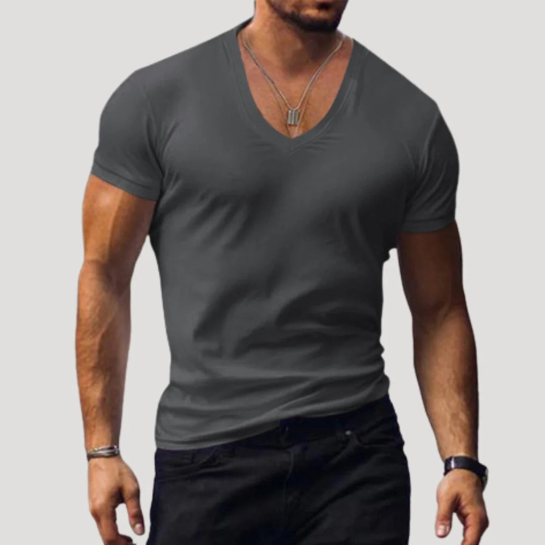 Herr slim fit V-ringad T-shirt kortärmad