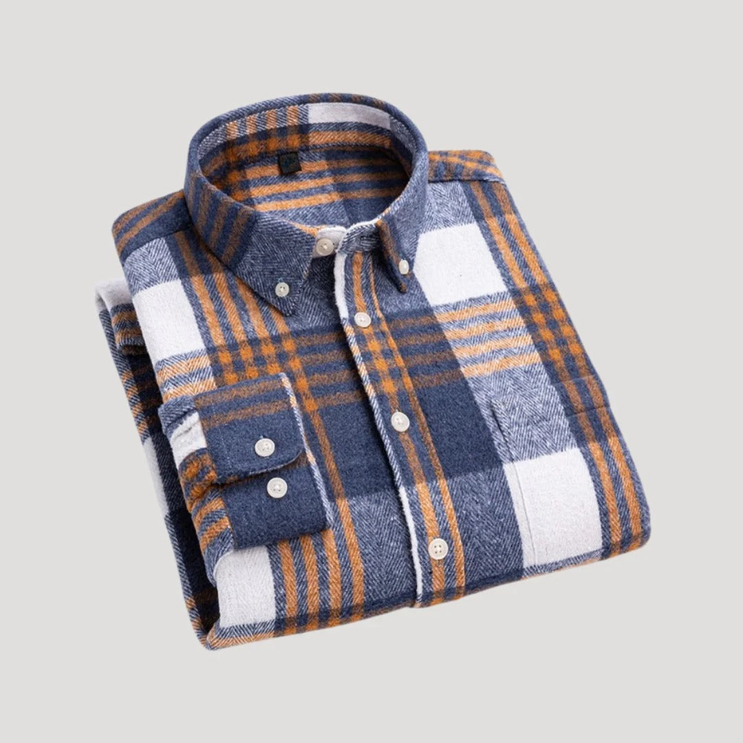 Herr rutig flanellskjorta som overshirt