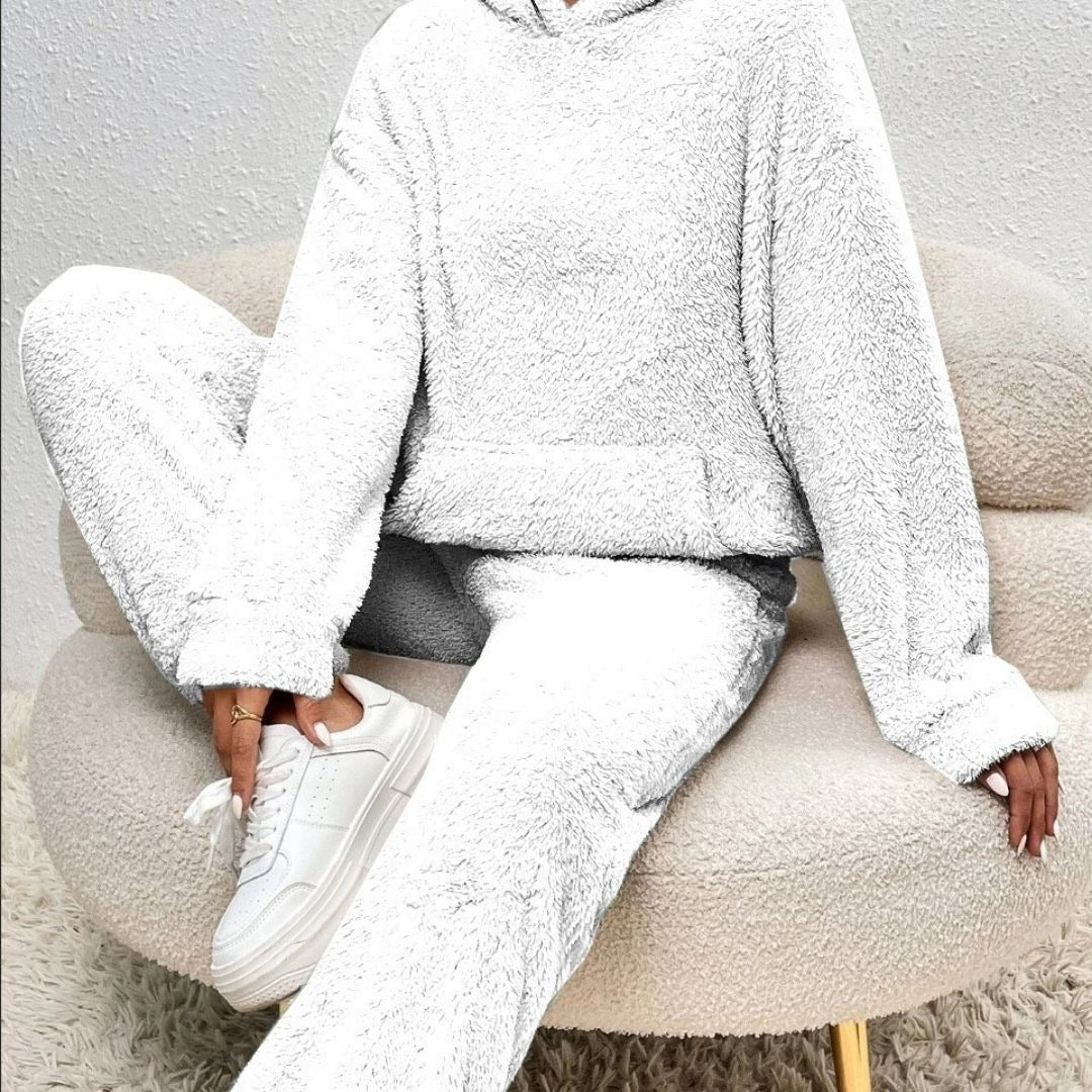 Dam fleece mjukisset tröja och byxor