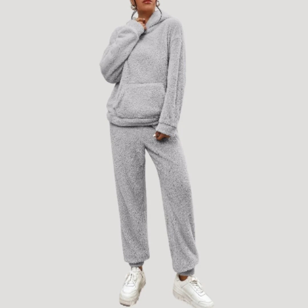 Dam fleece mjukisset tröja och byxor