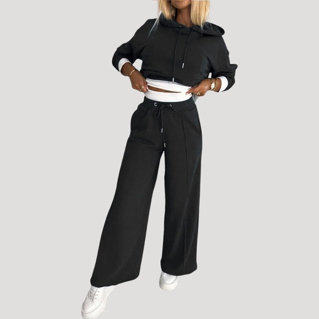 Dam fleecefodrad oversized hoodie och joggingset
