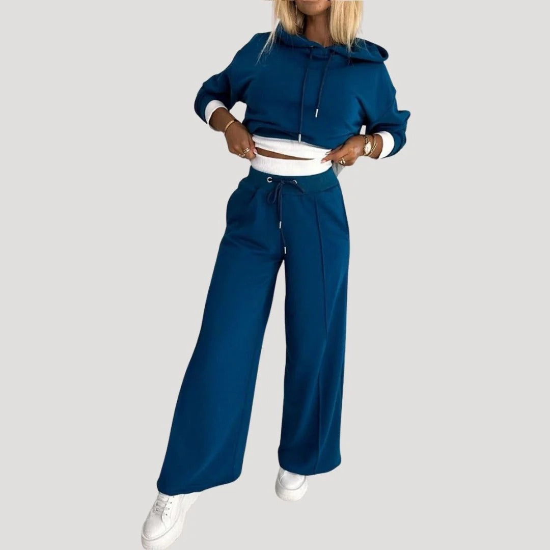 Dam fleecefodrad oversized hoodie och joggingset
