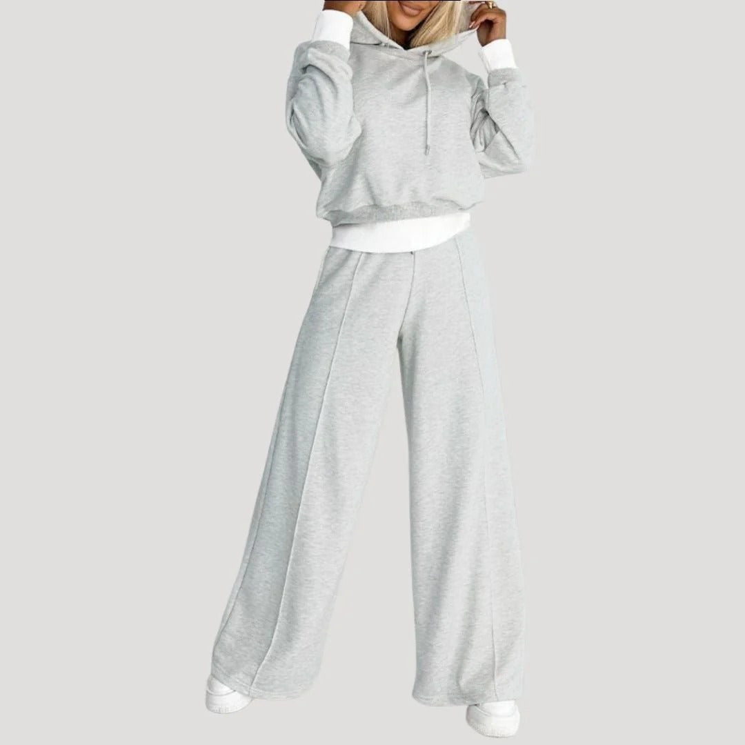 Dam fleecefodrad oversized hoodie och joggingset
