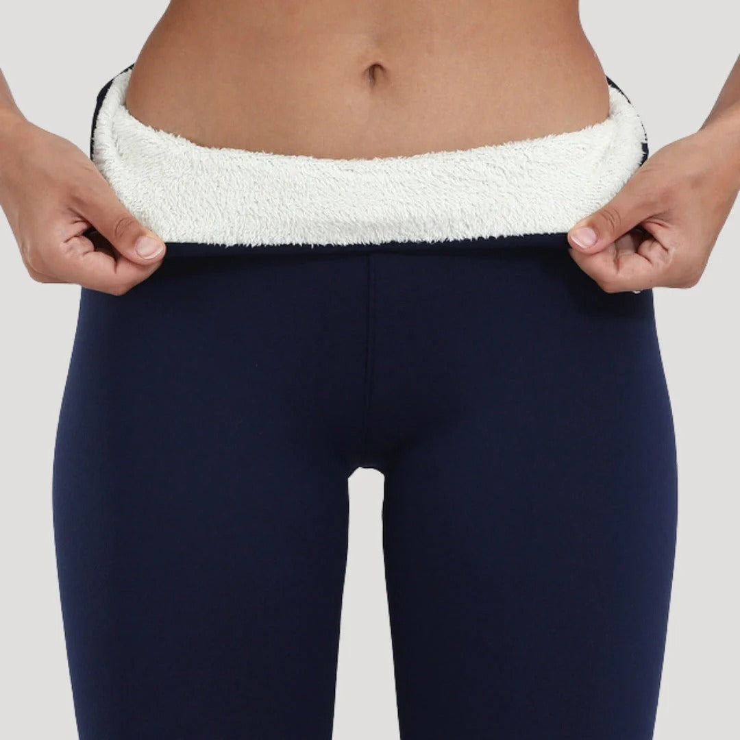 Dam fleecefodrade leggings för vinter