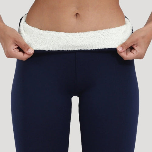 Dam fleecefodrade leggings för vinter