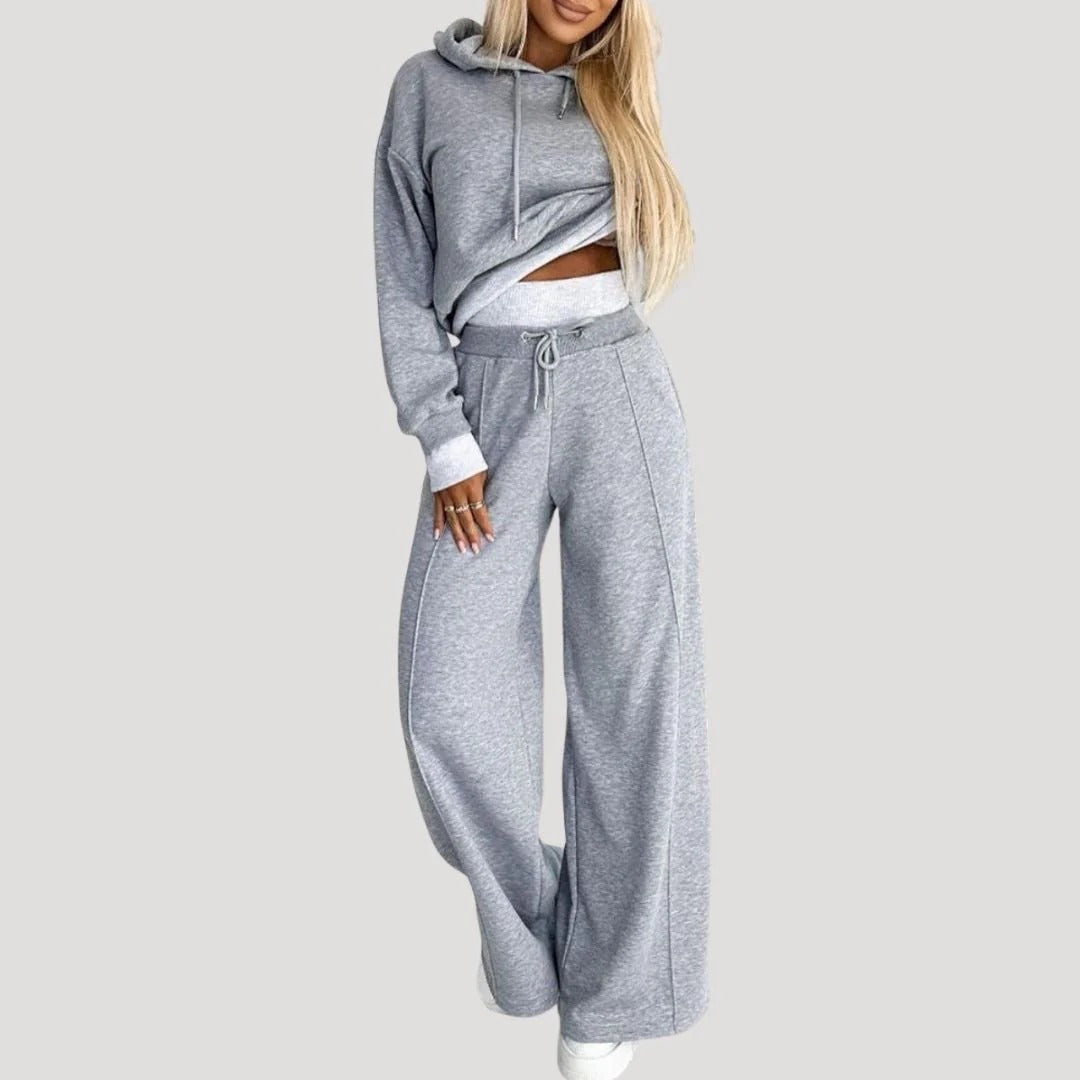 Dam fleecefodrad oversized hoodie och joggingset