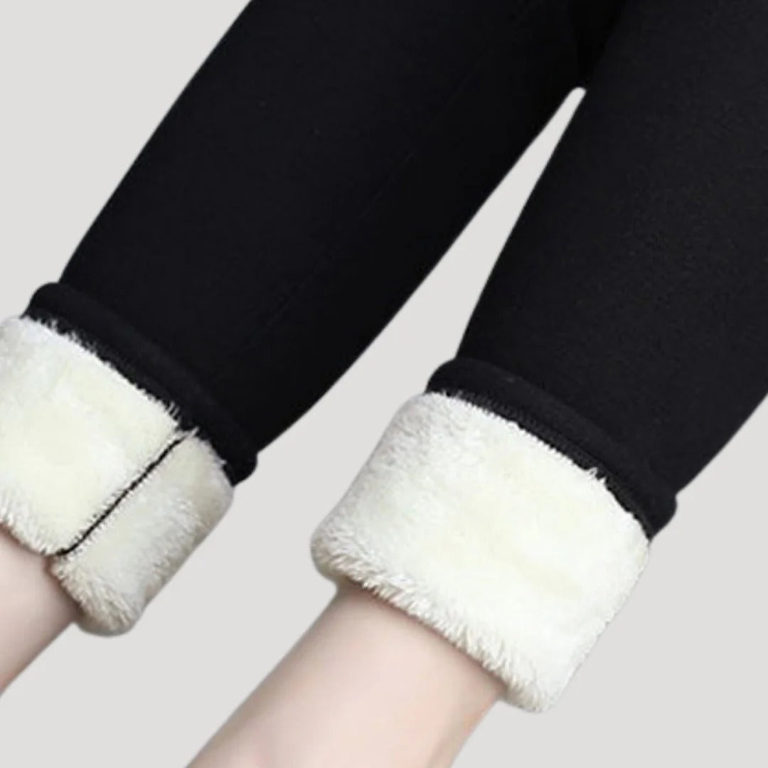 Dam fleecefodrade leggings för vinter